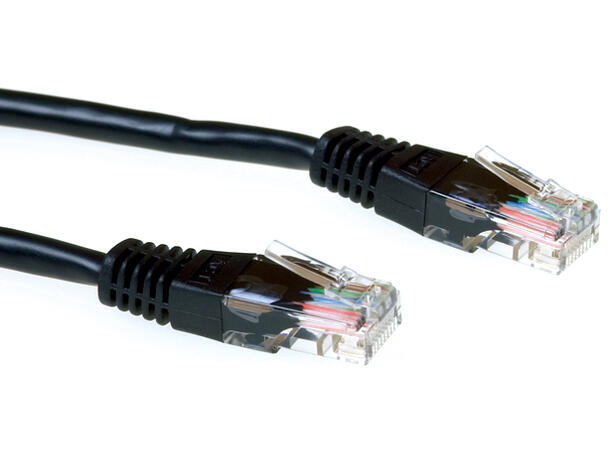 UTP Patch Cat.5e -  0,5 m Sort Nettverkskabel 100MHz 24AWG 